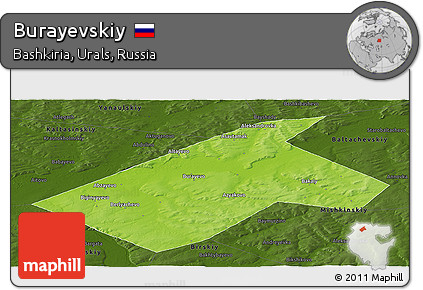Physical Panoramic Map of Burayevskiy, darken