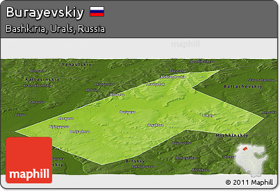 Physical Panoramic Map of Burayevskiy, darken