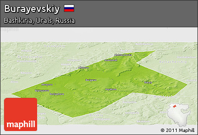 Physical Panoramic Map of Burayevskiy, lighten