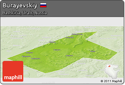 Physical Panoramic Map of Burayevskiy, lighten