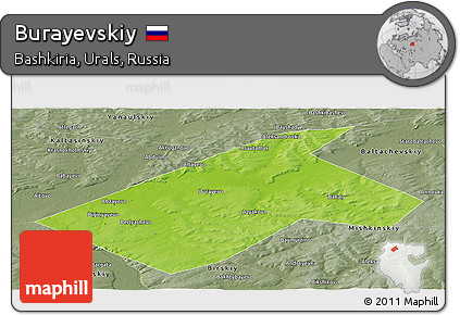 Physical Panoramic Map of Burayevskiy, semi-desaturated