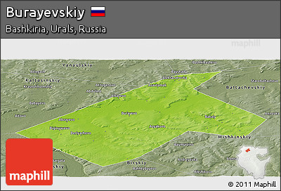 Physical Panoramic Map of Burayevskiy, semi-desaturated