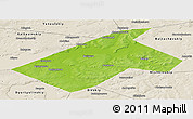 Physical Panoramic Map of Burayevskiy, shaded relief outside