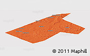 Political Panoramic Map of Burayevskiy, cropped outside