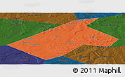 Political Panoramic Map of Burayevskiy, darken