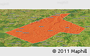 Political Panoramic Map of Burayevskiy, satellite outside