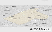 Shaded Relief Panoramic Map of Burayevskiy, desaturated