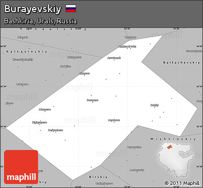 Gray Simple Map of Burayevskiy