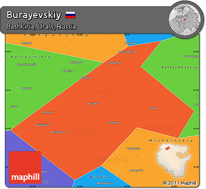 Political Simple Map of Burayevskiy