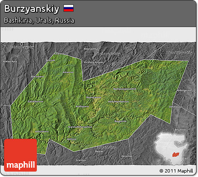 Satellite 3D Map of Burzyanskiy, desaturated