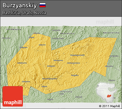 Savanna Style 3D Map of Burzyanskiy