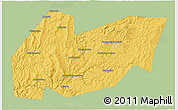Savanna Style 3D Map of Burzyanskiy, single color outside
