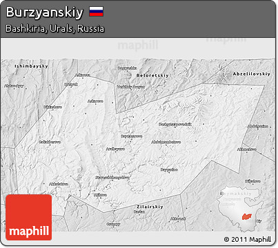 Silver Style 3D Map of Burzyanskiy