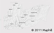 Silver Style 3D Map of Burzyanskiy, single color outside