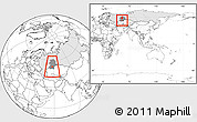 Blank Location Map of Burzyanskiy, highlighted country, highlighted grandparent region, within the entire country