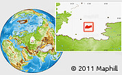 Physical Location Map of Burzyanskiy, highlighted grandparent region
