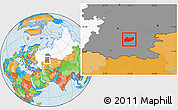 Political Location Map of Burzyanskiy, highlighted country, highlighted grandparent region