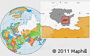 Political Location Map of Burzyanskiy, highlighted country, highlighted parent region