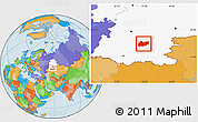 Political Location Map of Burzyanskiy, highlighted grandparent region