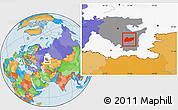 Political Location Map of Burzyanskiy, highlighted parent region, highlighted grandparent region