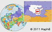 Political Location Map of Burzyanskiy, highlighted parent region