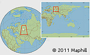 Savanna Style Location Map of Burzyanskiy, highlighted parent region, within the entire country