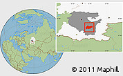 Savanna Style Location Map of Burzyanskiy, highlighted parent region, highlighted grandparent region