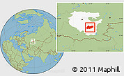 Savanna Style Location Map of Burzyanskiy, highlighted parent region