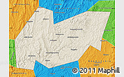 Shaded Relief Map of Burzyanskiy, political outside
