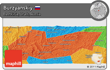 Political Panoramic Map of Burzyanskiy
