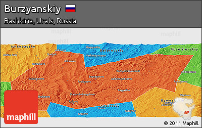 Political Panoramic Map of Burzyanskiy