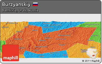 Political Panoramic Map of Burzyanskiy