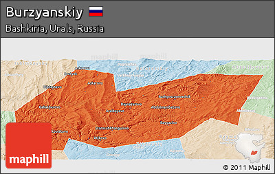 Political Panoramic Map of Burzyanskiy, lighten