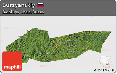 Satellite Panoramic Map of Burzyanskiy, cropped outside