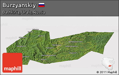 Satellite Panoramic Map of Burzyanskiy, cropped outside