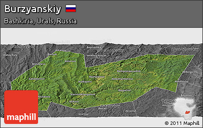 Satellite Panoramic Map of Burzyanskiy, desaturated