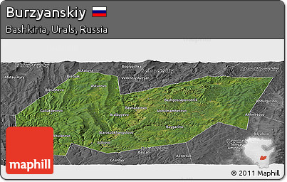 Satellite Panoramic Map of Burzyanskiy, desaturated