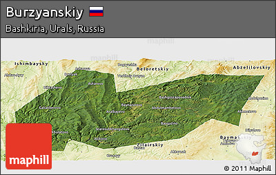 Satellite Panoramic Map of Burzyanskiy, physical outside