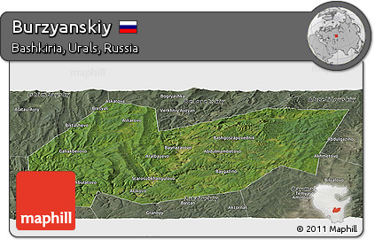 Satellite Panoramic Map of Burzyanskiy, semi-desaturated