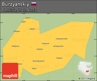 Savanna Style Simple Map of Burzyanskiy, single color outside