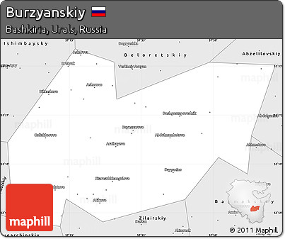 Silver Style Simple Map of Burzyanskiy