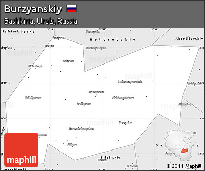 Silver Style Simple Map of Burzyanskiy