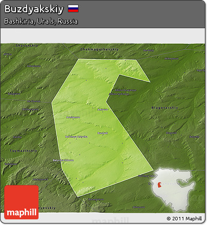 Physical 3D Map of Buzdyakskiy, darken