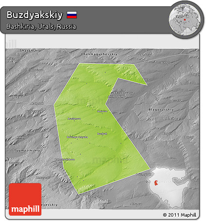 Physical 3D Map of Buzdyakskiy, desaturated
