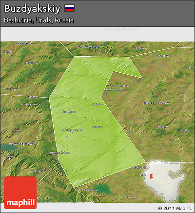 Physical 3D Map of Buzdyakskiy, satellite outside