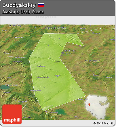 Physical 3D Map of Buzdyakskiy, satellite outside