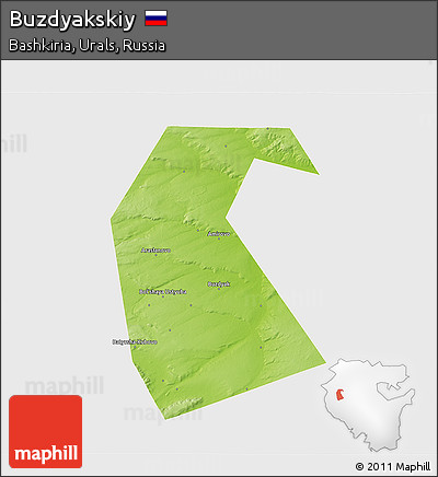 Physical 3D Map of Buzdyakskiy, single color outside