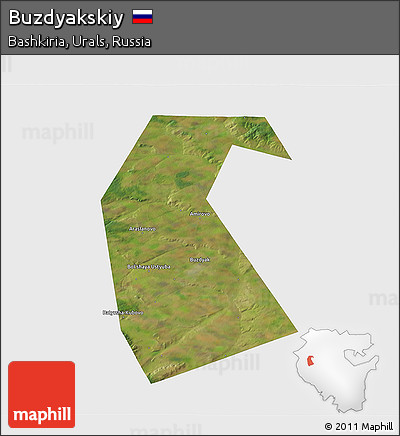 Satellite 3D Map of Buzdyakskiy, single color outside