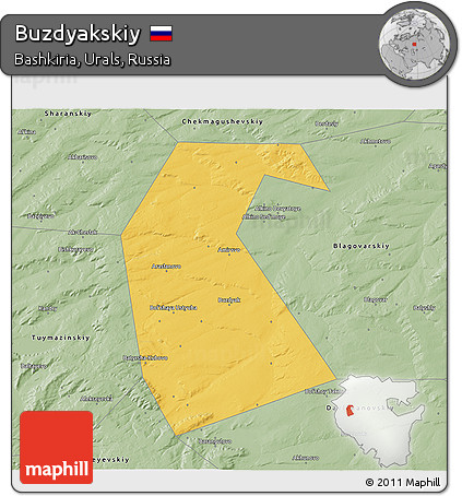 Savanna Style 3D Map of Buzdyakskiy