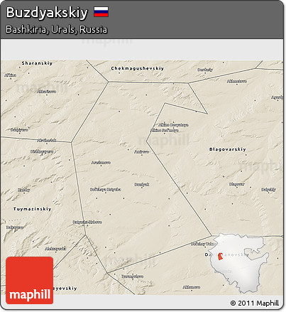 Shaded Relief 3D Map of Buzdyakskiy